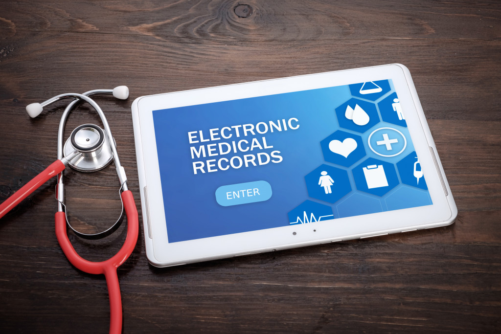 electronic medical records on tablet